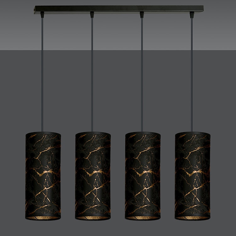 Lampa wisząca Karrla x4 65 cm czarny marmur  - zdjęcie 4