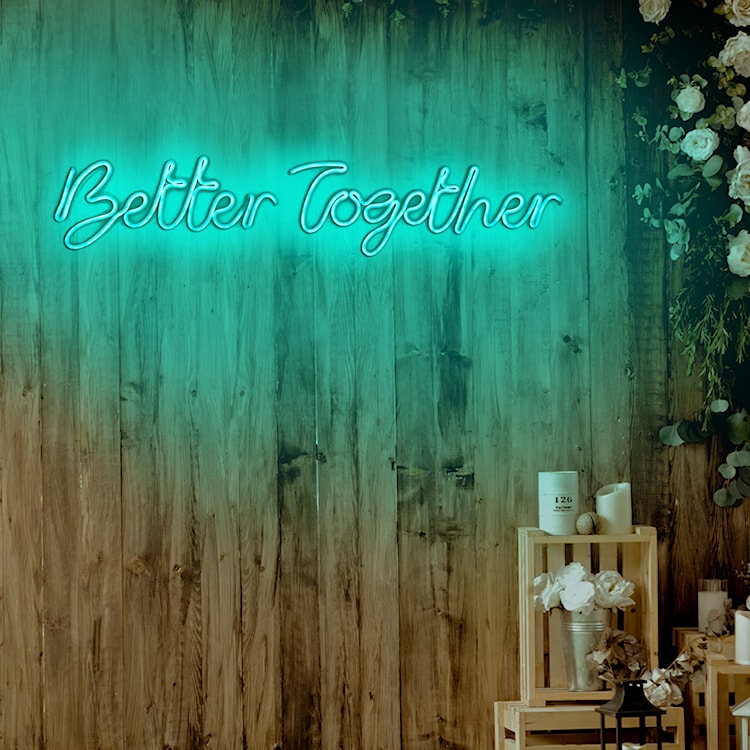 Neon na ścianę Letely z napisem Better Together niebieski  - zdjęcie 5