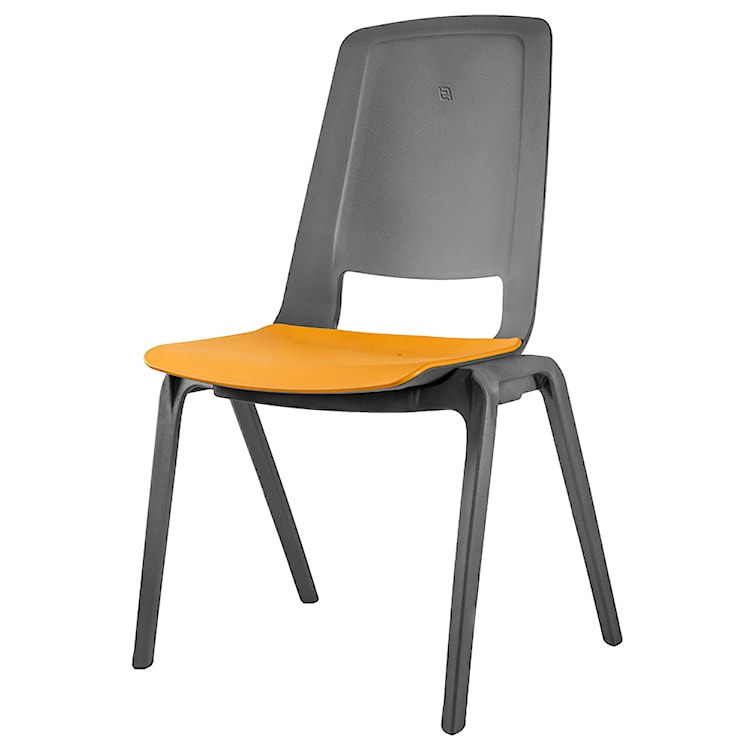 Zestaw czterech krzeseł konferencyjnych Fila pomarańczowo-szare