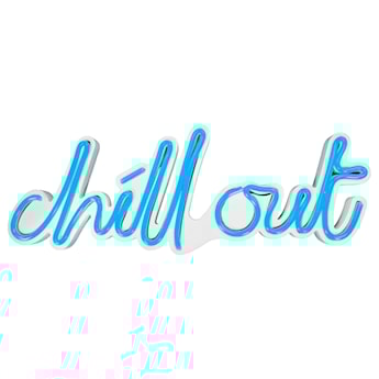 Neon na ścianę Letely z napisem Chill Out niebieski