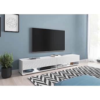 Szafka RTV Wander 180 cm biały mat / biały połysk  