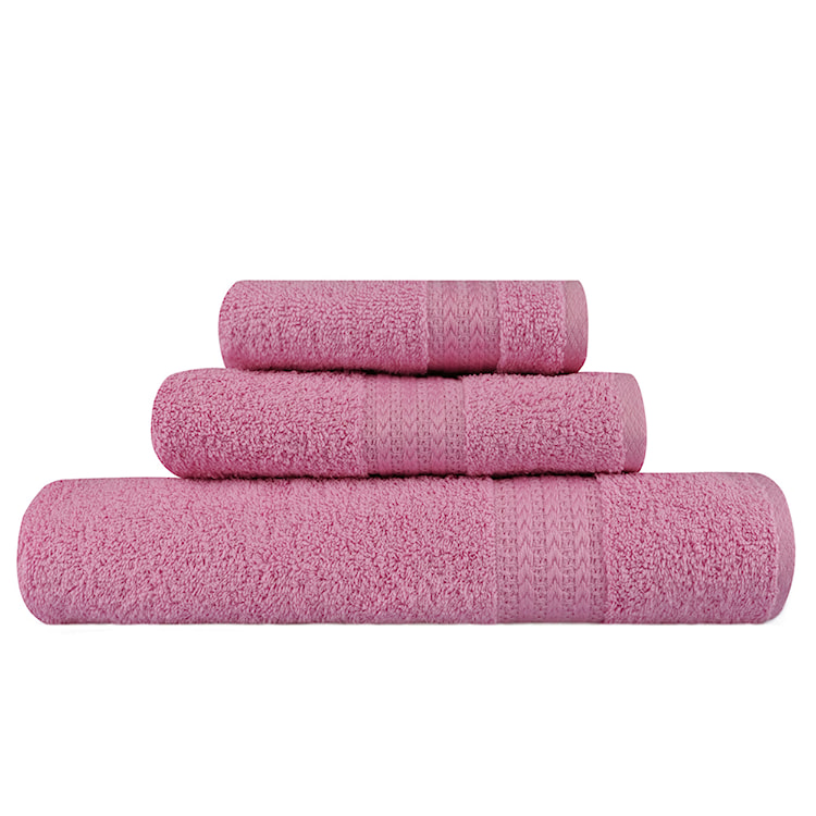 Zestaw trzech ręczników Bainrow różowy  - zdjęcie 2