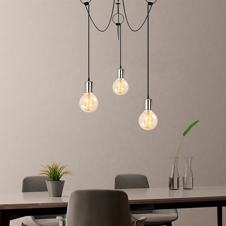 Lampa wisząca Inidil x3 industrialna czarna  - zdjęcie 3