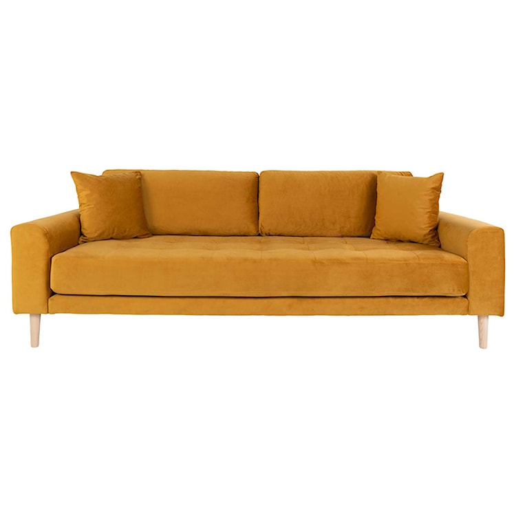 Sofa trzyosobowa Dagmarri 210 cm musztardowy welur  - zdjęcie 2