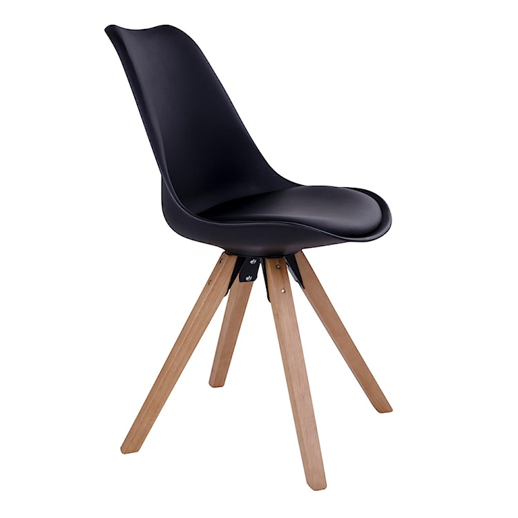 Krzesło Umbreta czarne na drewnianej podstawie  - zdjęcie 2