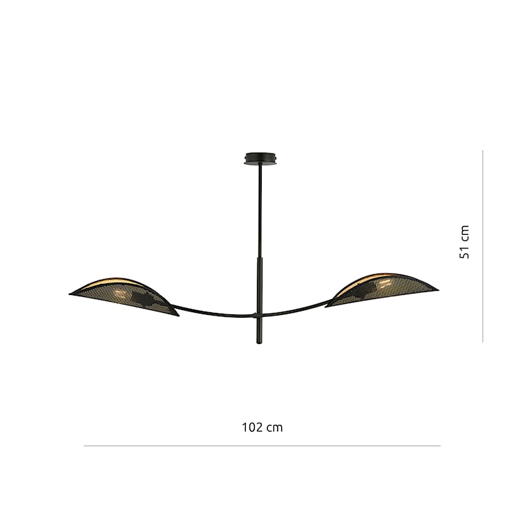 Lampa wisząca Farang x2 czarno-złota  - zdjęcie 6