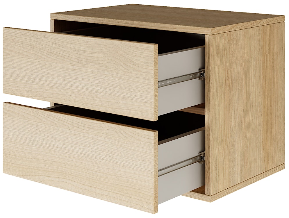 Szafka nocna Framme wisząca z dwiema szufladami 50 cm dąb lindberg  - zdjęcie 5
