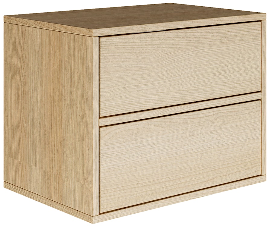 Szafka nocna Framme wisząca z dwiema szufladami 50 cm dąb lindberg 