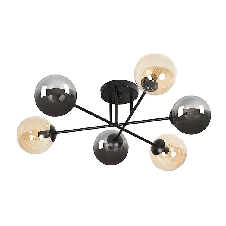 Lampa sufitowa Minturno czarno-miodowa x6