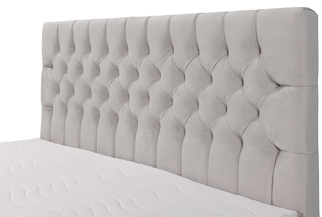 Łóżko kontynentalne 140x200 cm Daissy z pojemnikami i topperem jasnobeżowe welur  - zdjęcie 4