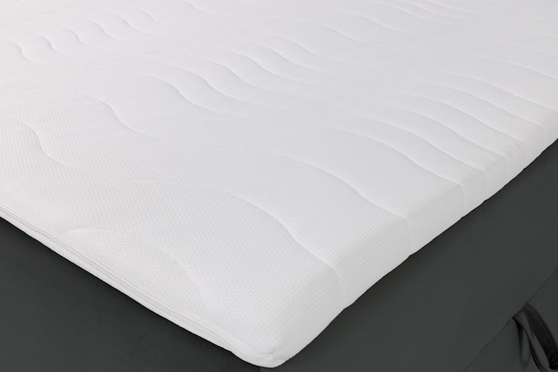 Łóżko kontynentalne 140x200 cm Daissy z pojemnikami i topperem ciemnoszare welur  - zdjęcie 5