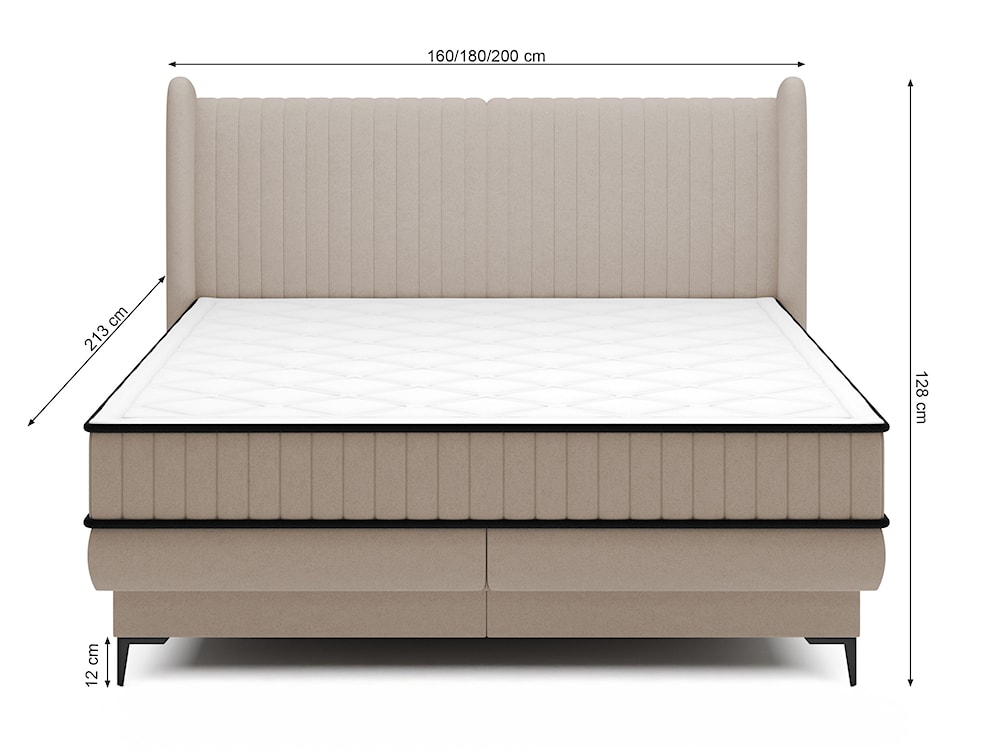 Łóżko kontynentalne 180x200 cm Daliano z pojemnikiem ciemnoszary welur  - zdjęcie 7