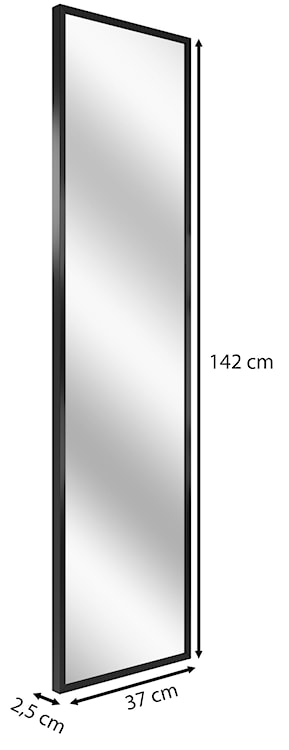 Lustro ścienne Dalone 142x37 cm czarne  - zdjęcie 6
