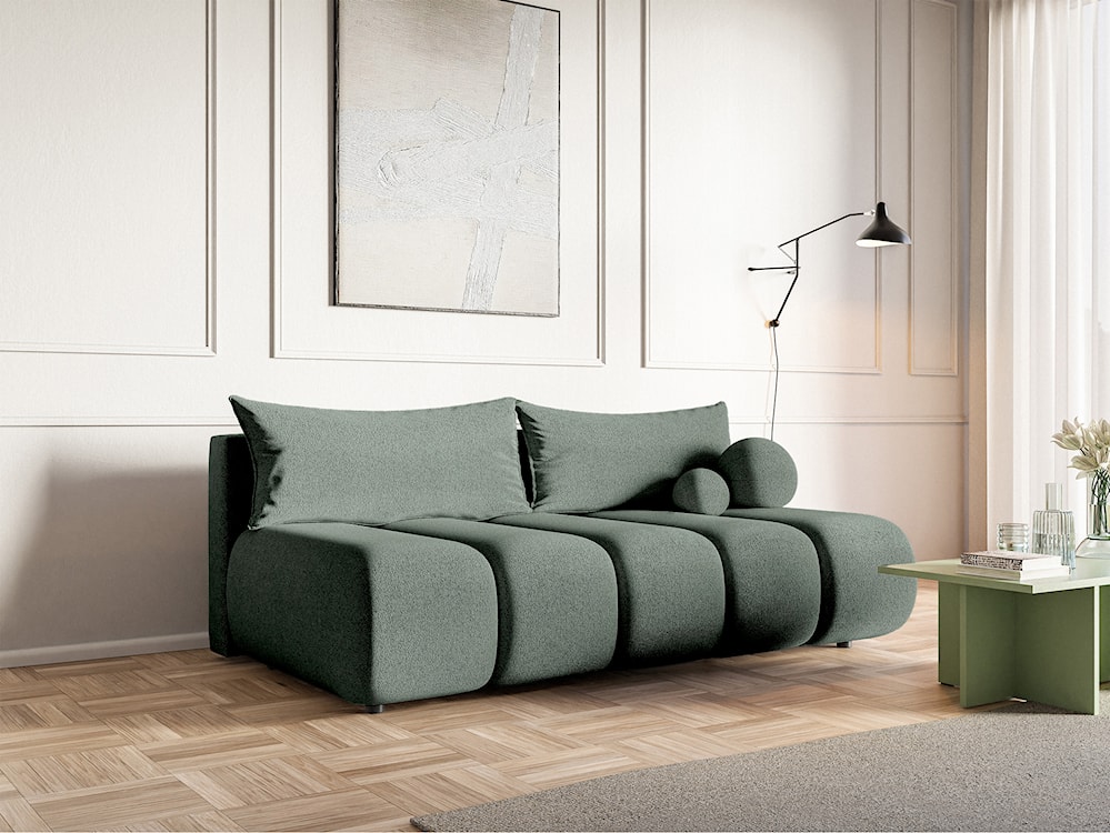 Kanapa trzyosobowa Dandelino Mini z funkcją spania szałwiowa szenil  - zdjęcie 3