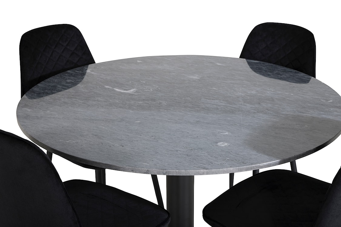 Stół do jadalni Hourine okrągły 106x106 cm marmur/czarna podstawa  - zdjęcie 4