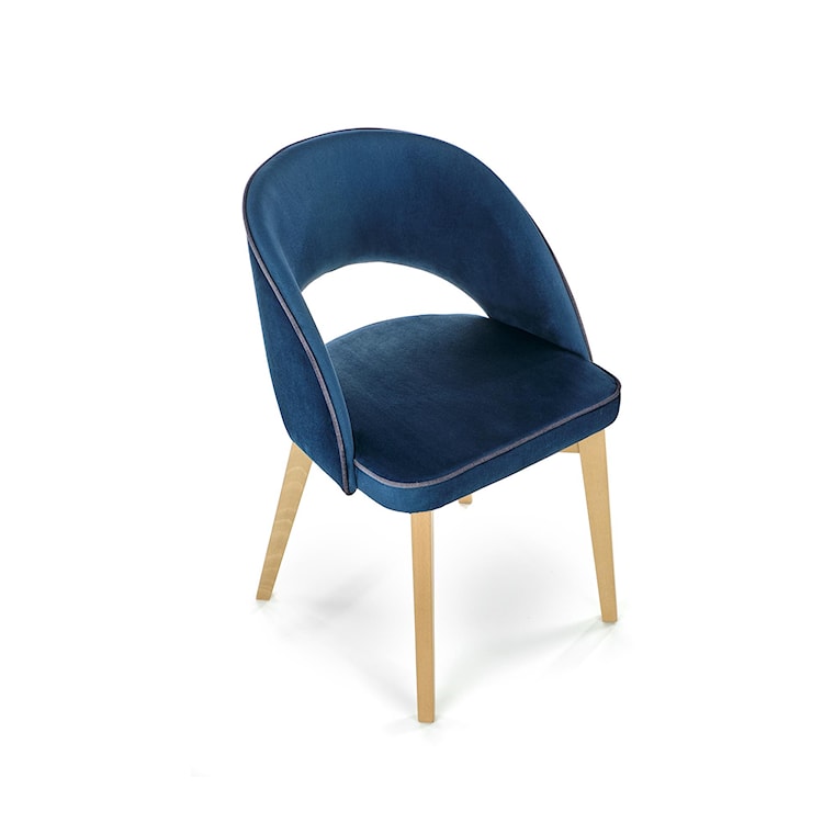 Krzesło tapicerowane Barauni granatowe - dąb miodowy  - zdjęcie 5