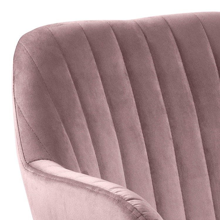 Krzesło tapicerowane Elidi pastelowy róż na metalowej podstawie  - zdjęcie 9