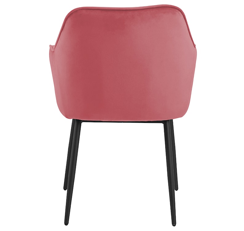 Krzesło tapicerowane z podłokietnikami Agamos koralowy welur na metalowych nóżkach  - zdjęcie 4