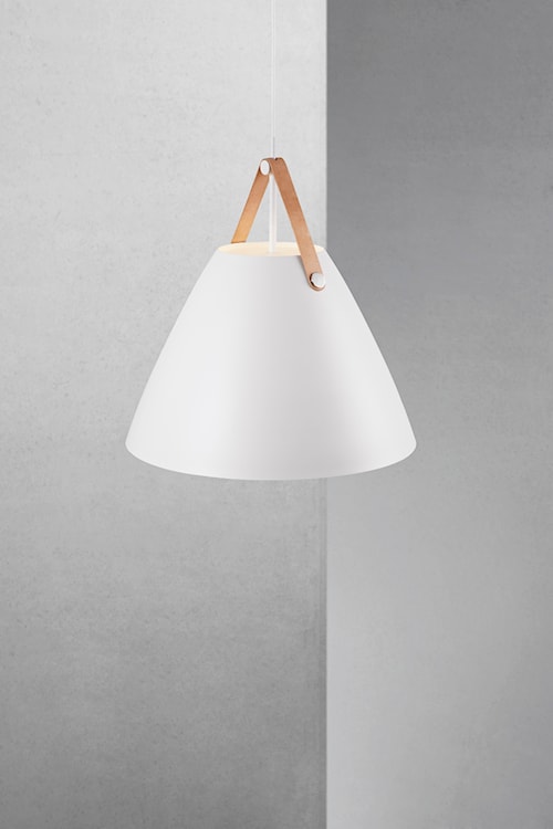 Lampa wisząca Strap średnica 48 cm biały metalowy klosz  - zdjęcie 4