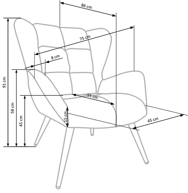 Fotel wypoczynkowy Crittion granatowy velvet  - zdjęcie 10