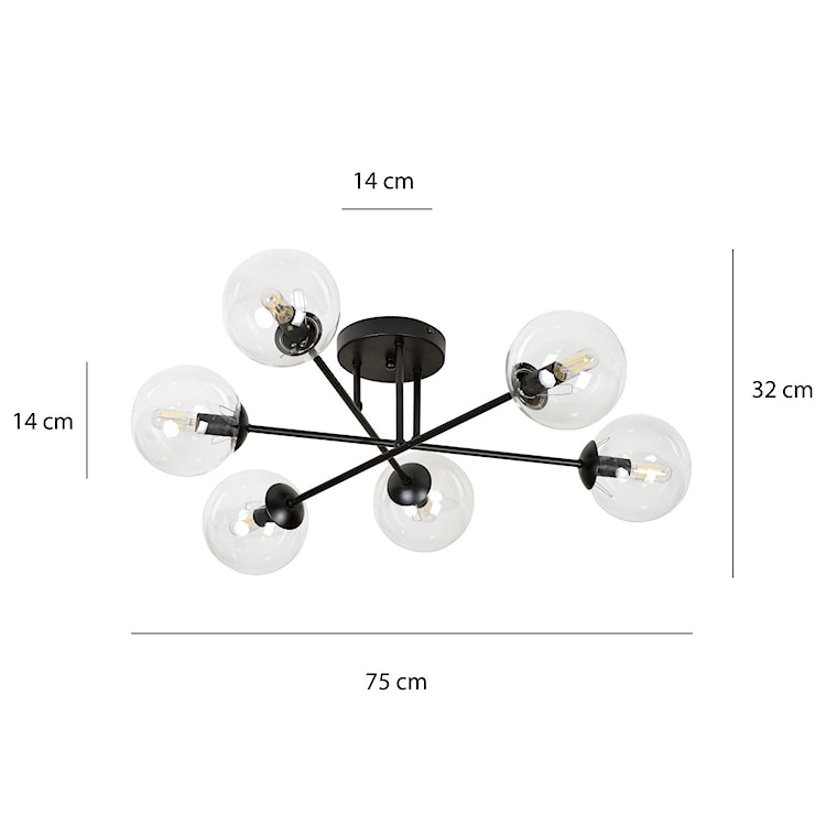 Lampa sufitowa Minturno transparentna x6  - zdjęcie 8