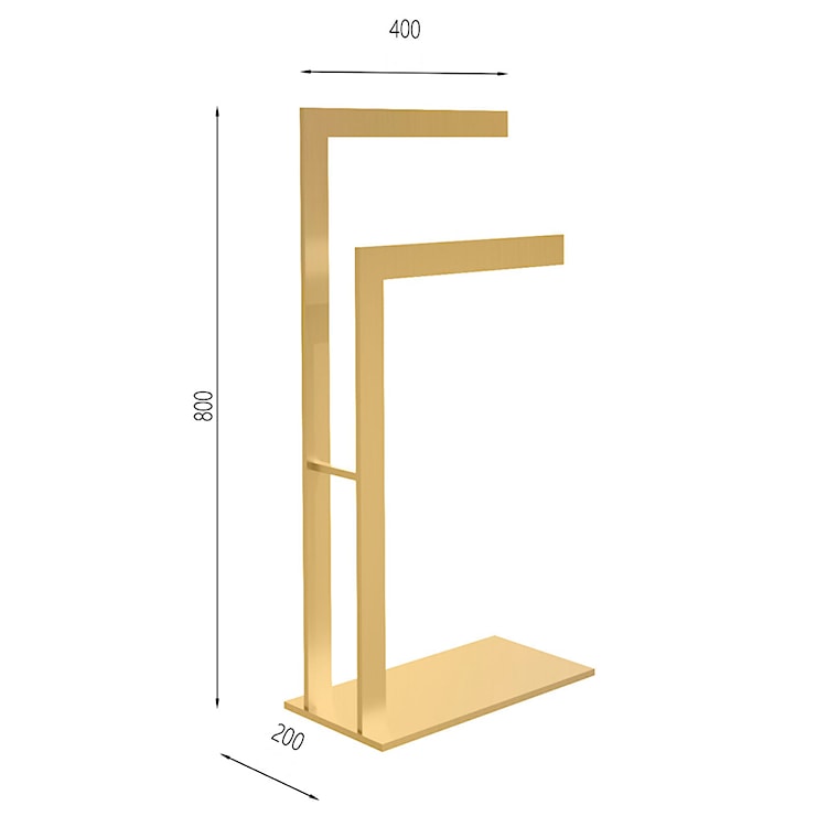 Wieszak na ręczniki Excelee stojący złoty 40x20x80 cm  - zdjęcie 5