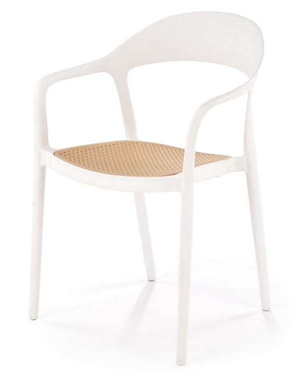 Krzesło z tworzywa Rorseva z podłokietnikami białe