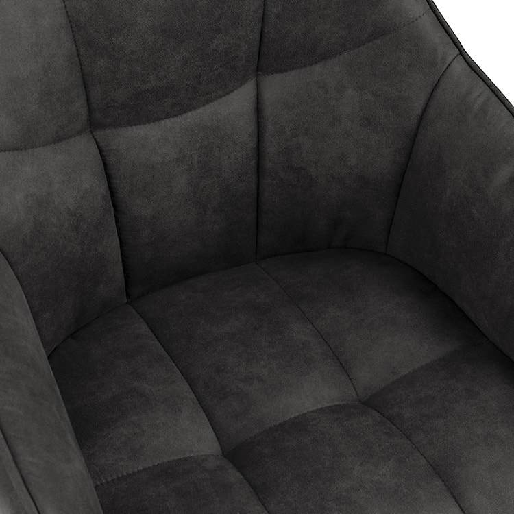 Krzesło tapicerowane obrotowe Hongor ciemny szary na czarnych nogach  - zdjęcie 6