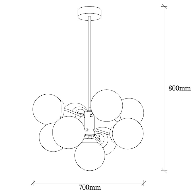 Lampa wisząca Tuiren x9 miedziana  - zdjęcie 6