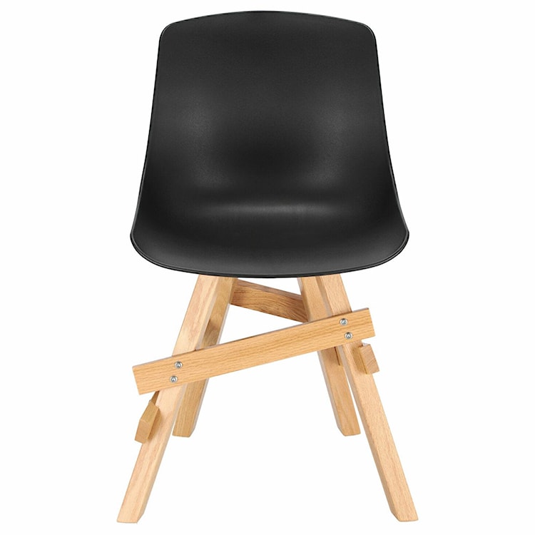 Krzesło Cedrik czarne na dębowych nogach  - zdjęcie 8