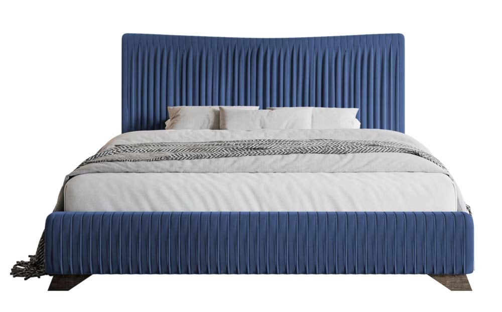 Łóżko tapicerowane Bratan 180x200 cm niebieskie  - zdjęcie 4