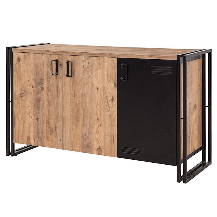 Komoda na nóżkach Kentjur czarny/sosna 140 cm