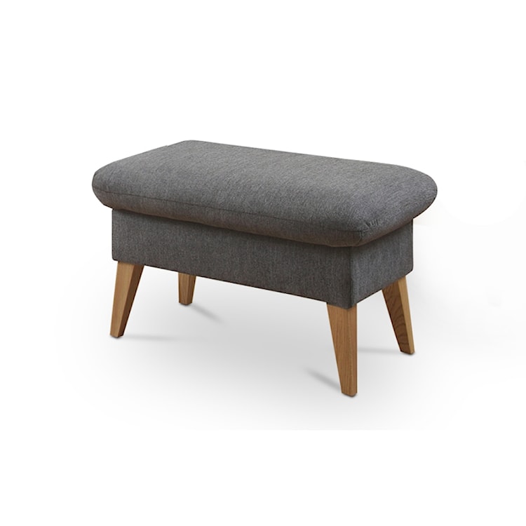 Podnóżek Grimmu jasnoszary w tkaninie hydrofobowej welur nogi jasne drewno 