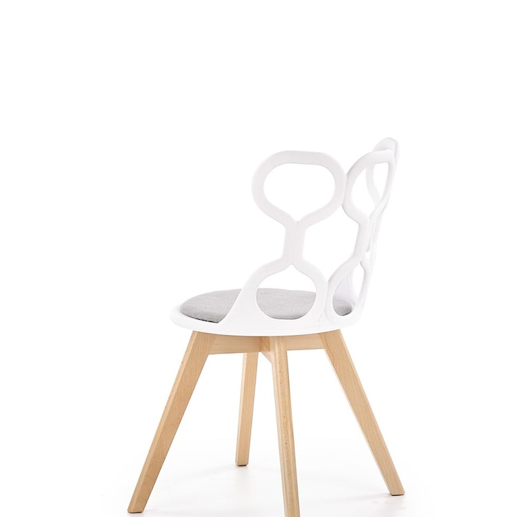 Krzesło z tworzywa Delle z białym ażurowym oparciem  - zdjęcie 3