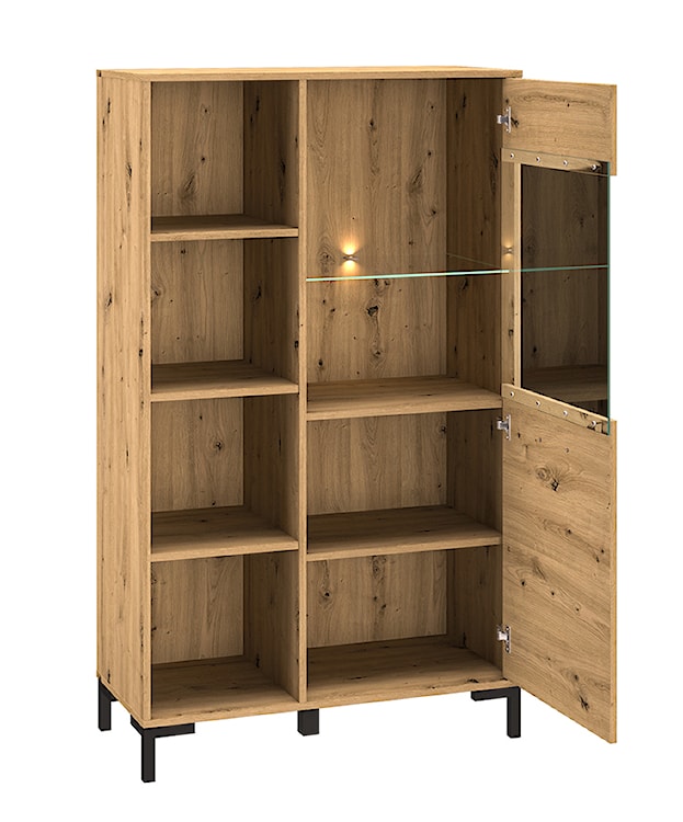 Witryna Ballarti 90 cm z otwartymi półkami Dąb artisan   - zdjęcie 7