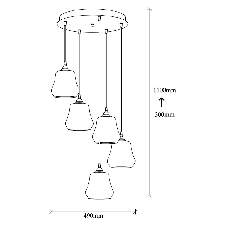 Lampa sufitowa Zelotti x5 na okrągłej podsufitce czarna  - zdjęcie 7