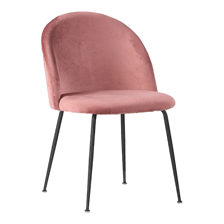 Zestaw dwóch krzeseł tapicerowanych Rallsy różowe na czarnej podstawie  - zdjęcie 2