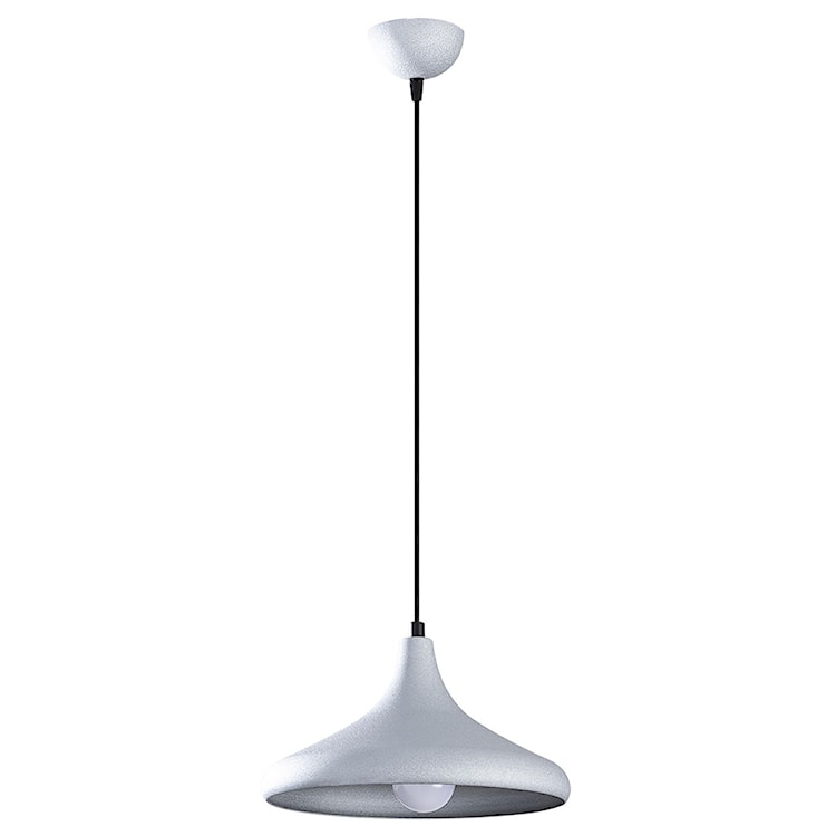 Lampa wisząca Theyro z okrągłym kloszem średnica 30 cm srebrna 