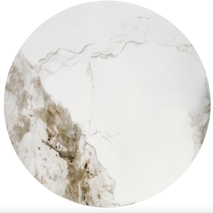 Stolik kawowy okrągły Giddled 73 cm biały marmur/popielaty  - zdjęcie 2