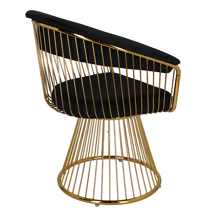 Krzesło tapicerowane Pervally czarny velvet/ złota podstawa  - zdjęcie 2