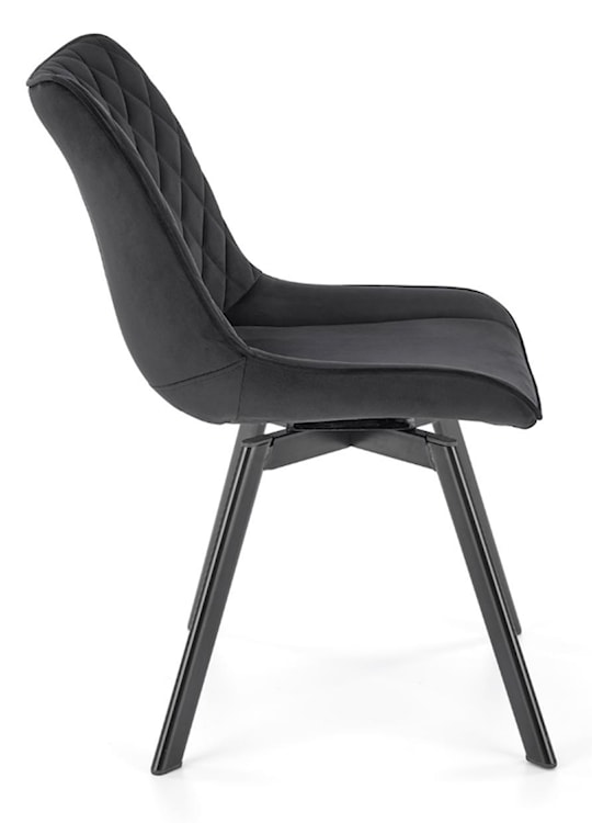 Krzesło tapicerowane Chanen z ozdobnym pikowaniem czarne  - zdjęcie 5