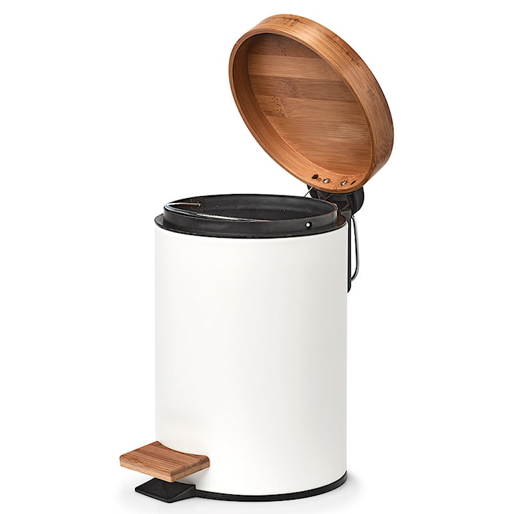 Kosz na śmieci Binne 3l biały/bambus  - zdjęcie 2