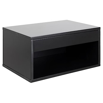 Szafka nocna Dimmery wisząca z płyty MDF z półką i szufladą czarna 50x35x24,3 cm