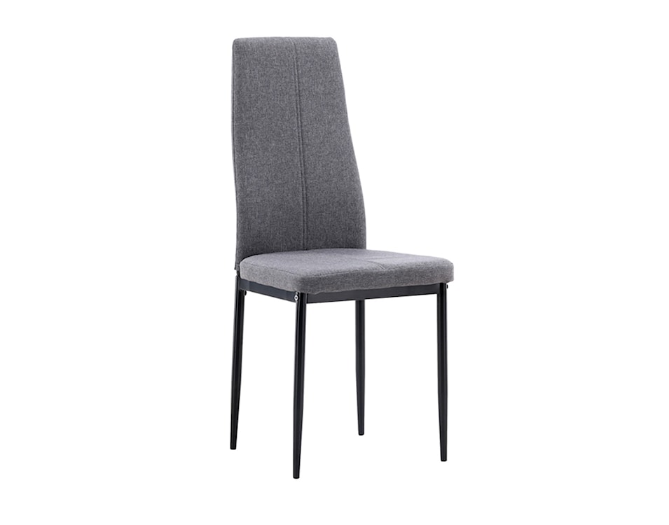 Krzesło tapicerowane Dorolly szare z czarną podstawą  - zdjęcie 2