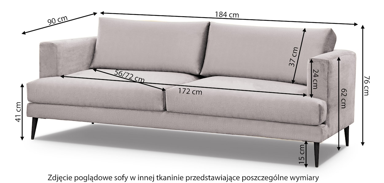 Sofa dwuosobowa Dragato oliwkowa welur  - zdjęcie 4