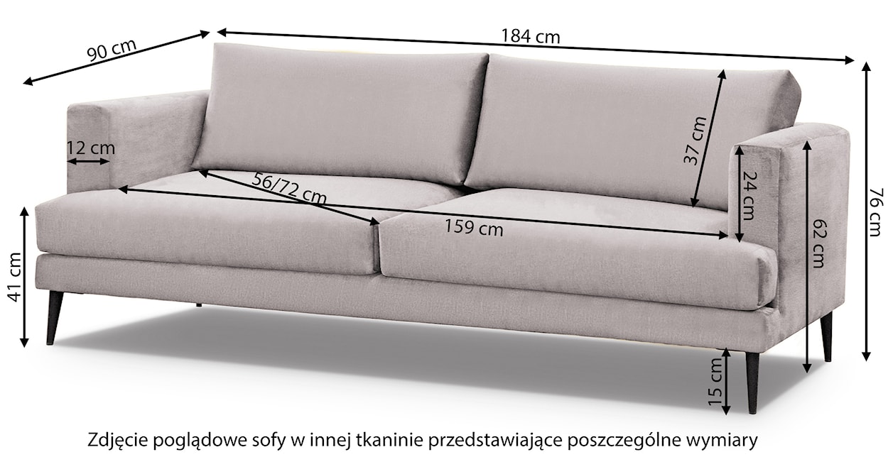 Sofa dwuosobowa Dragato szara welur  - zdjęcie 4