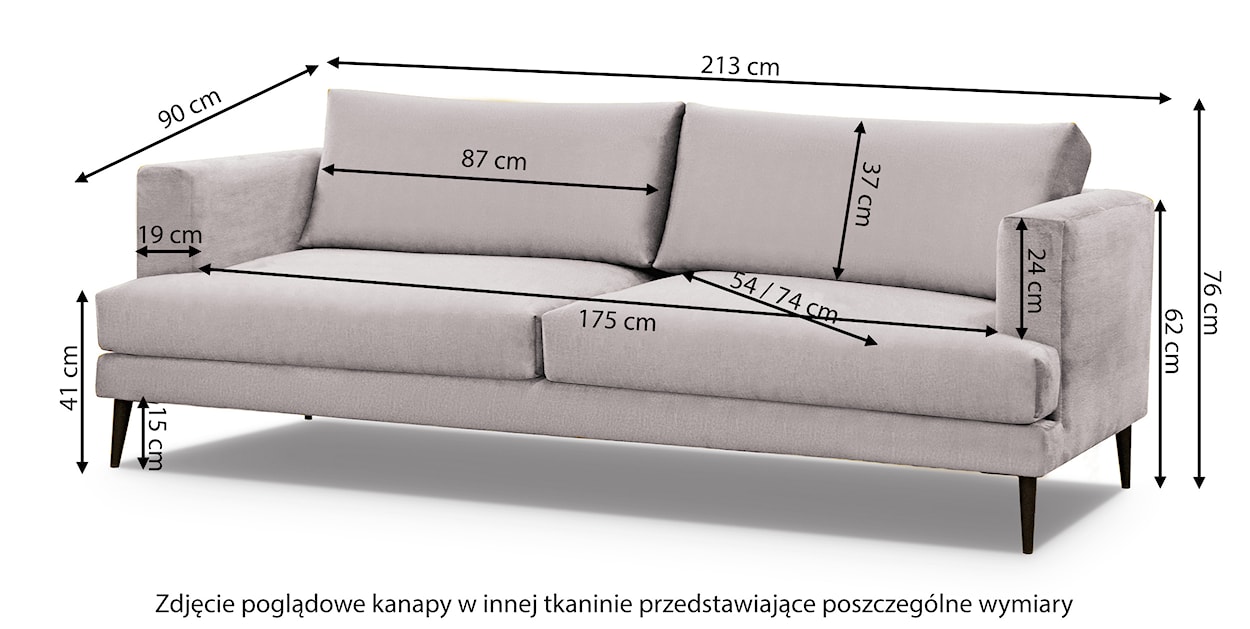 Sofa trzyosobowa Dragato oliwkowa welur  - zdjęcie 4