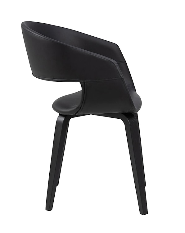Krzesło tapicerowane Drokan z podłokietnikami czarna ekoskóra  - zdjęcie 2
