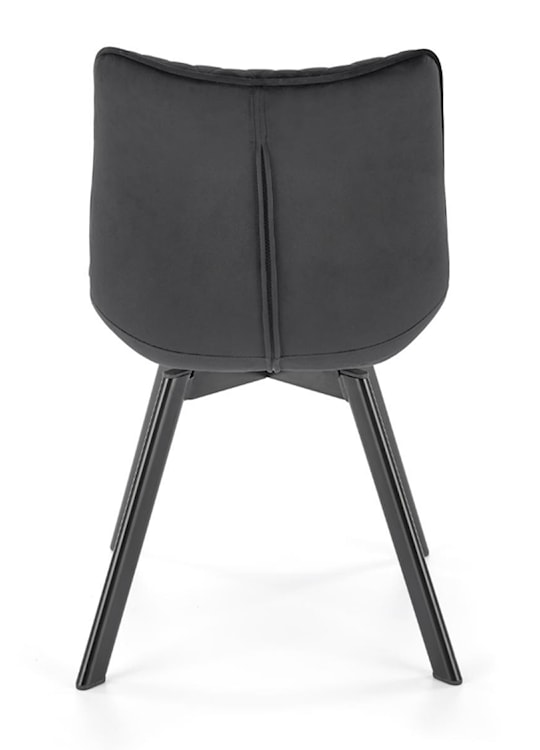Krzesło tapicerowane Chanen z ozdobnym pikowaniem czarne  - zdjęcie 2
