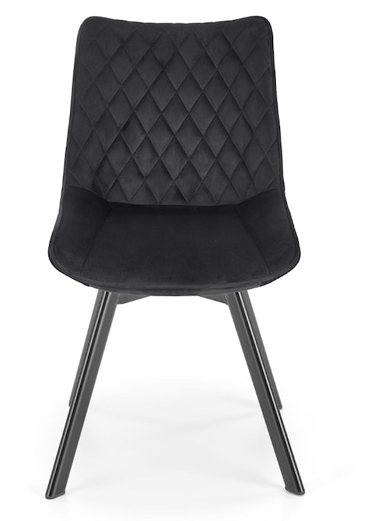 Krzesło tapicerowane Chanen z ozdobnym pikowaniem czarne  - zdjęcie 6